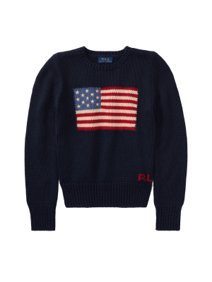 Flag Cotton Crewneck Sweater