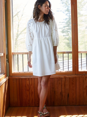 Women's 3/4 Sleeve Eyelet Babydoll Dress - A New Day™