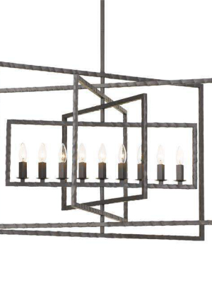 Capri 9 Light Raw Steel Chandelier