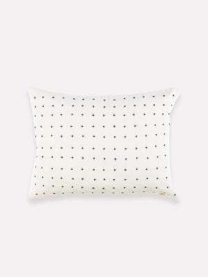 Cross Stitch Small Throw Pillow - Bone