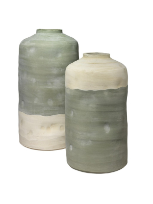 Jamie Young Co. Mohave Vessels (set Of 2) - Pistachio