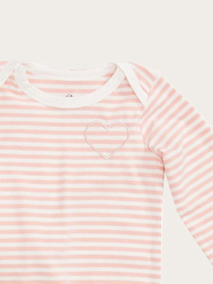 Roo Onesie In Rose Stripe