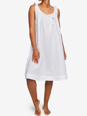 Sleeveless Nightie White Linen