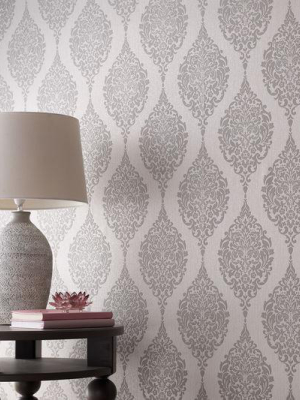 Luna Wallpaper In Grey From The Midas Collection By Graham & Brown