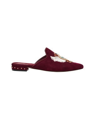 Embroidered Slipper Burgundy