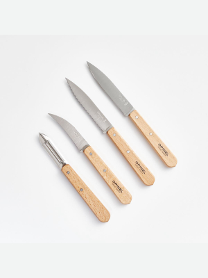 Opinel Essential 4-piece Natural Wood Knife Set