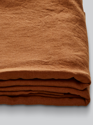 100% Linen Fitted Sheet In Tobacco