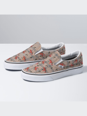 Glen Plaid Floral Classic Slip-on