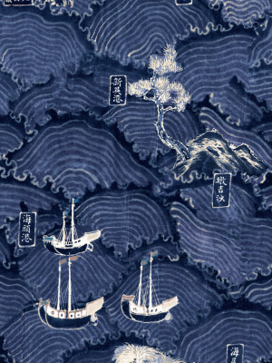 Waves Of Tsushima Wallpaper In Indigo From The Wallpaper Compendium Collection By Mind The Gap