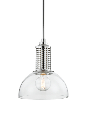 Hudson Valley Lighting Halcyon Pendant - Polished Nickel & Clear