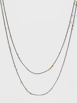 Station Chain With Scattered Crimps Necklace - Universal Thread™