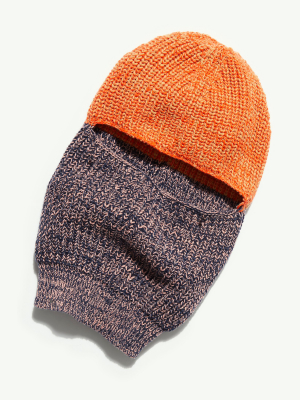 Ribbed Color-block Balaclava