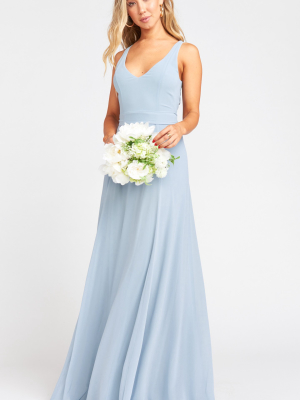 Jenn Maxi Dress ~ Steel Blue Chiffon