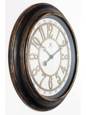 15.75" Harbor Round Wall Clock Bronze - Infinity Instruments