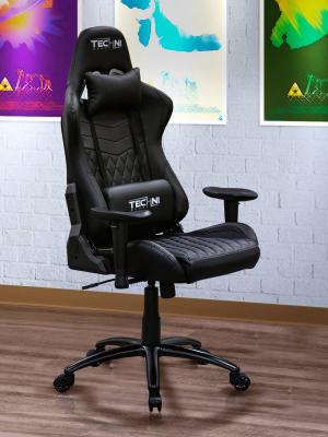 Ts-5100 Ergonomic High Back Racer Style Video Gaming Chair - Black - Techni Sport