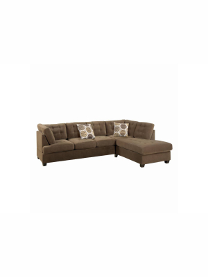 2pc Luxurious And Plush Corduroy Sectional Sofa - Benzara