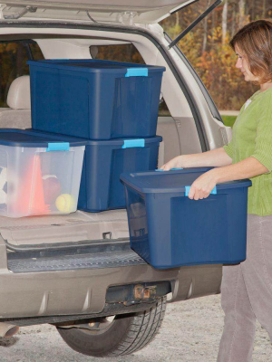 Sterilite 18 Gallon Plastic Storage Container Tote With Latching Lid (18 Pack)