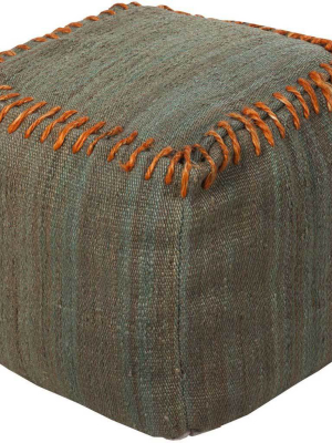 Standard Medium Gray/bright Orange Pouf