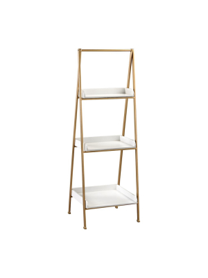 Kline Accent Shelf In White And Gold