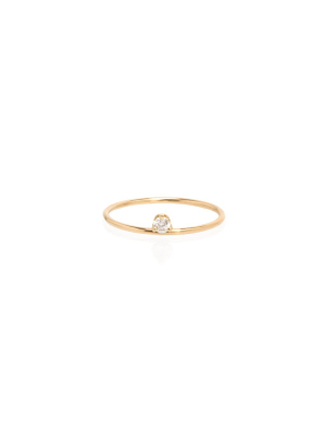 14k Floating Diamond Prong Ring