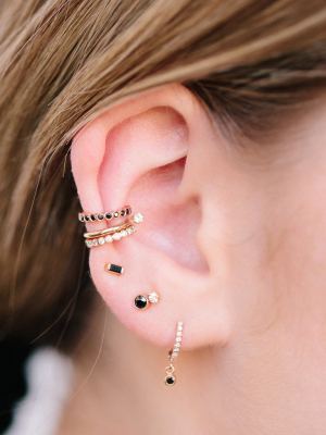 14k Mixed Black Bezel And White Prong Diamond Studs