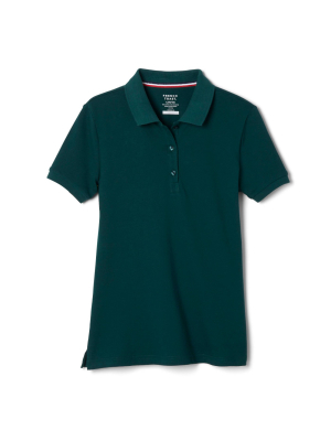 French Toast Young Womans' Uniform Short Sleeve Pique Polo Shirt - Green