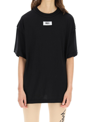 Mm6 Maison Margiela Logo Patch Exposed Seam T-shirt