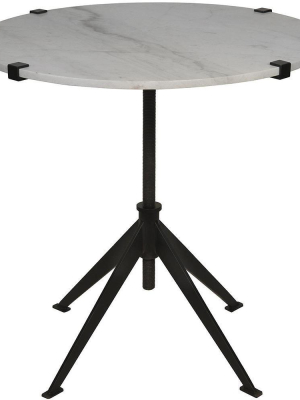 Noir Edith Large Adjustable Side Table - Matte Black