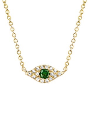 Diamond Evil Eye Choker - Tsavorite