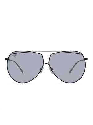 Maeve - Matte Black + Grey Mirror + Polarized Sunglasses