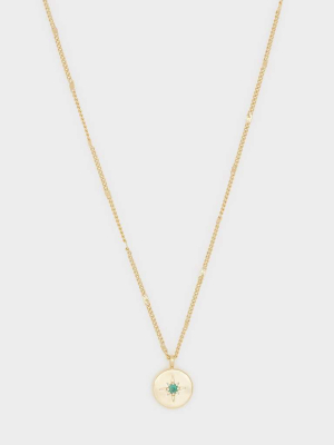 Power Birthstone Coin Necklace (may)