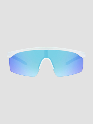 Women's Shield Polarized Matte Sunglasses - White