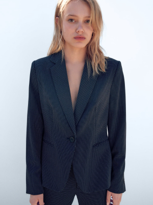 Textured Weave Suit Jacket