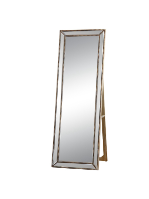 Courtney Rectangle Floor Mirror Gold - Abbyson Living