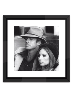 Robert Redford & Barbara Streisand In Black And White Print