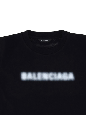 Balenciaga Kids Blurred Logo Printed T-shirt