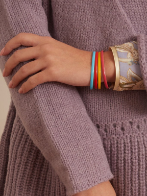 Unicorn Rainbow Enamel Cuff Bracelet In Fuchsia