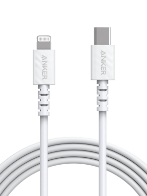 Anker 3' Powerline Select Usb-c To Lightning Round Cable - White