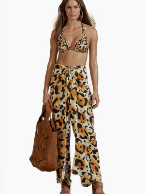 Crepe High Waist Pants - Jaguar Print