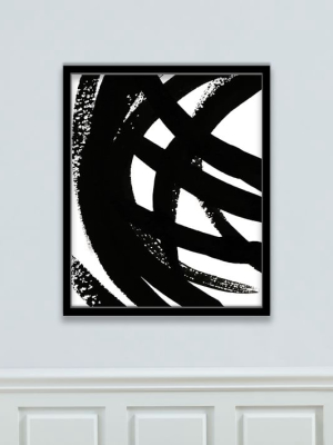 The Arts Capsule Framed Canvas Print - Black & White Stroke 11