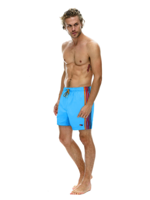 Men's 5 Stripe Flex Shorts - Neon Blue