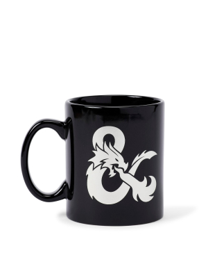 Just Funky Dungeons & Dragons Black Ceramic Ampersand Logo Mug - 16-ounces