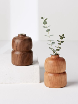 Melanie Abrantes Hardwood Bud Vase - Double