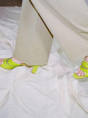 Paloma Sandal, Lime Croc