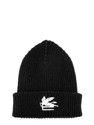 Etro Logo Intarsia Ribbed Beanie