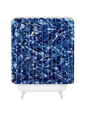 Fleck Circle Shower Curtain Blue - Deny Designs