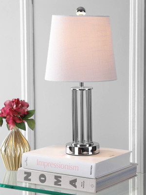 18" Metal Lillian Mini Table Lamp (includes Led Light Bulb) Silver - Jonathan Y