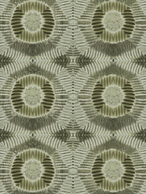 Aztec Suns Wallpaper In Olive From The Shibori Collection By Milton & King