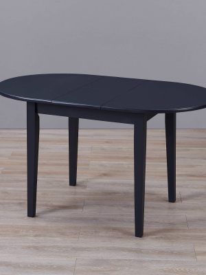 Claude Extendable Solid Wood Dining Table Navy Blue - Elegant Home Fashions