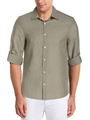 Untucked Roll Sleeve Linen Shirt